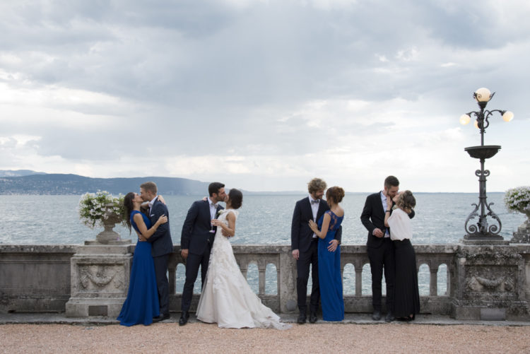sposi e testimoni al grand Hotel lago di Garda